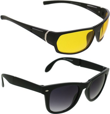 

Vast Combo Of Day & Night Vision Wrap Around Cricket Goggles(Black)