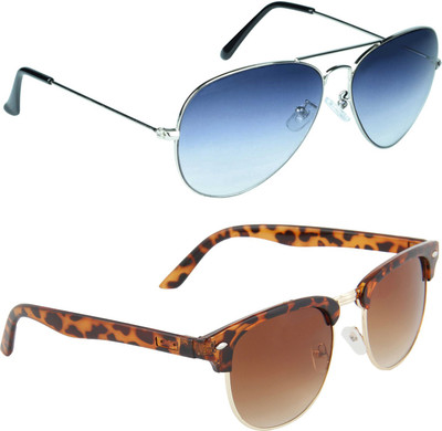 

Zyaden Aviator, Oval Sunglasses(Blue, Brown