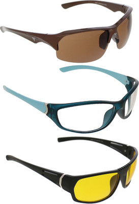 

Vast Combo Of Day & Night Vision Wrap Around Cricket Goggles(Black)