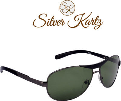 Silver Kartz Wayfarer Sunglasses(Green)