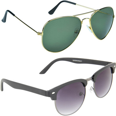 

Zyaden Aviator, Oval Sunglasses(Green, Violet