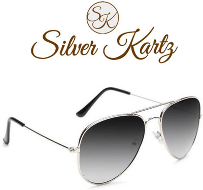 

Silver Kartz Aviator Sunglasses(Grey