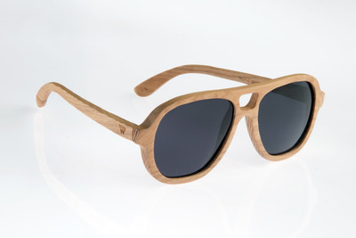 

Wood Works Inc. Aviator Sunglasses(Black)