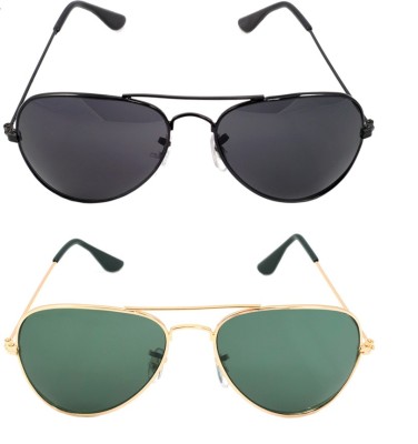 Fair-x Aviator Sunglasses(For Men & Women, Green, Black)