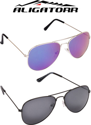 

Aligatorr Aviator Sunglasses(Multicolor