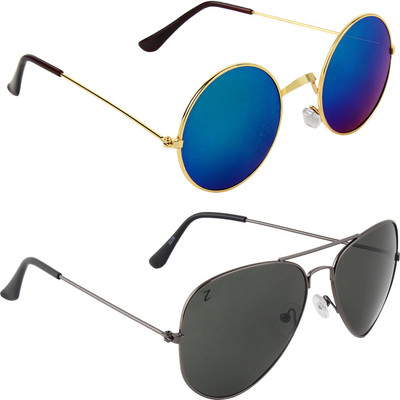 Zyaden Round, Aviator Sunglasses(Multicolor)