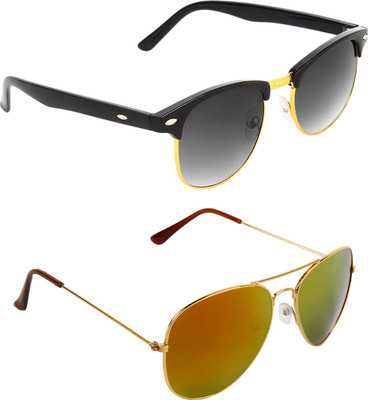 

Zyaden Round, Aviator Sunglasses(Black