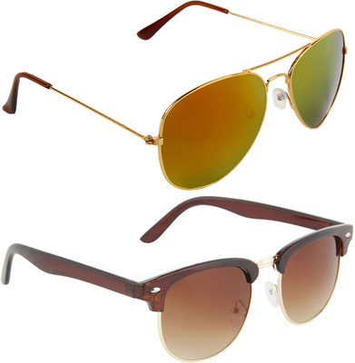 

Zyaden Aviator, Oval Sunglasses(Green, Brown