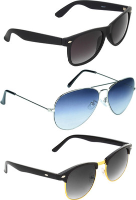 

Zyaden Wayfarer, Aviator, Round Sunglasses(Black, Blue, Black