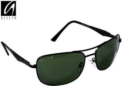 67% OFF on Aislin Aviator, Rectangular Sunglasses(Green) on