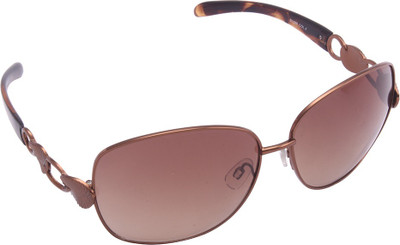 

IDEE Rectangular Sunglasses(Brown)