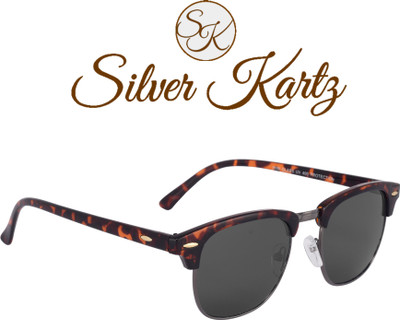 

Silver Kartz Wayfarer, Rectangular Sunglasses(Grey