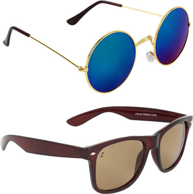 Zyaden Round, Wayfarer Sunglasses(Multicolor)