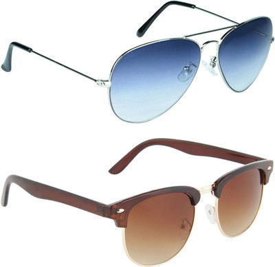 

Zyaden Aviator, Oval Sunglasses(Blue, Brown