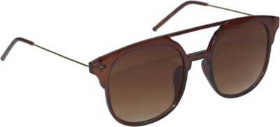 PETER JONES Retro Square Sunglasses(For Men & Women, Brown)