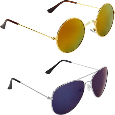 Zyaden Round, Aviator Sunglasses(Multicolor)