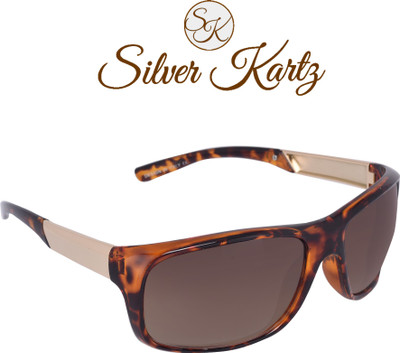 

Silver Kartz Wayfarer, Rectangular Sunglasses(Brown