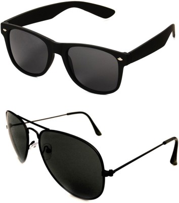 Daller Aviator, Wayfarer Sunglasses(For Men & Women, Black)