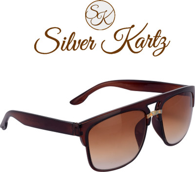 

Silver Kartz Wayfarer, Rectangular Sunglasses(Brown