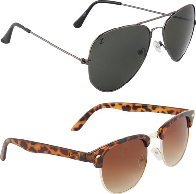 

Zyaden Aviator, Oval Sunglasses(Black