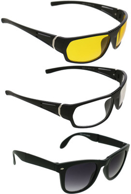 

Vast Combo Of Day & Night Vision Wrap Around Cricket Goggles(Black)