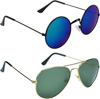 

Zyaden Round, Aviator Sunglasses(Multicolor