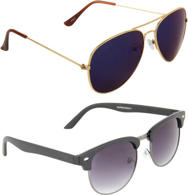 

Zyaden Aviator, Oval Sunglasses(Blue, Violet