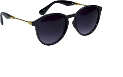 PETER JONES Round Sunglasses(For Men & Women, Black)