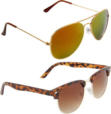 

Zyaden Aviator, Oval Sunglasses(Green, Brown