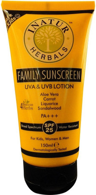 INATUR Family Sunscreen Lotion SPF - SPF 25 PA+++(150 ml) INATUR Family Sunscreen Lotion SPF - SPF 25 PA+++(150 ml)
