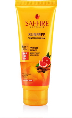 

Saffire Sunfree Sunscreen Cream with Fairness Actives - SPF 30 PA++(60 g)