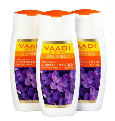 

Vaadi Herbals Sunscreen Lotion with Lilac Extract - Pack of 3 - SPF 30(330 ml)