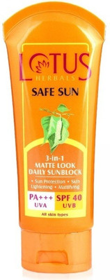 

Lotus Safe Sun 3-in-1 Matte Look Daily Sunblock - SPF 40 PA+++(100 g)