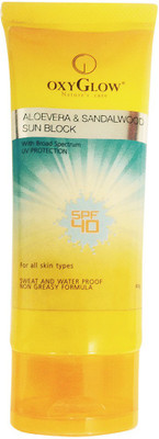 

Oxyglow Aloevera And Sandalwood Sun Block Cream - SPF 40 PA++(60 g)