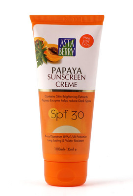

Astaberry Papaya SunBlock Crème - SPF 30 PA+(100 ml)