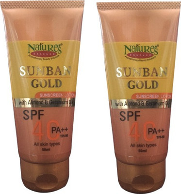 

Nature's Sunban Gold Sunscreen Lotion Pack of 2 - SPF SPF 40 PA++(50 ml)