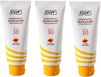 Jovees Sandalwood Suncover Natural Protection (Pack of 3) - SPF 30(150 g) Jovees Sandalwood Suncover Natural Protection (Pack of 3) - SPF 30(150 g)