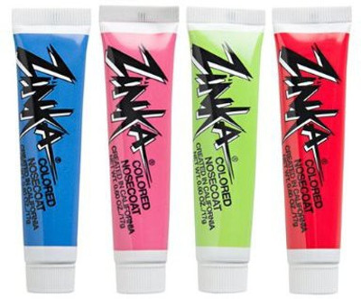 

Zinka Colored Sunblock Zinc Waterproof Nosecoat 4 Pack Bundle .6oz Tube - Blue/ Pink/ Green/ Red - SPF 20 PA+(16.8 g)