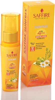 Saffire Sunfree Matte Look 4-in-1 Sunblock - SPF 40 PA+++(50 ml)