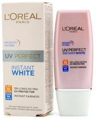 

L'Oreal Paris Uv Perfect Instant White Protect Longlasting to 12hrs Spf 50+ Uvb, Uva Pa++++ 30ml - SPF 50 PA+++(30 ml)