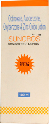 

sunfarma suncros octinoxate,avobenzone,oxybenzone&zinc oxide lotion - SPF 26 PA++(100 ml)