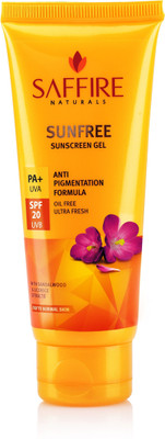 

Saffire Saffire Sunfree SPF 20 Sunscreen Gel PA+ with Anti-Pigmentation Formula - SPF 20 PA+(60 ml)