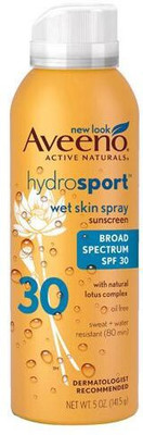 

Aveeno Hydrosport Wet Skin Spray Sunscreen With Broad Spectrum SPF 30 - SPF 30 PA+++(141.5 g)