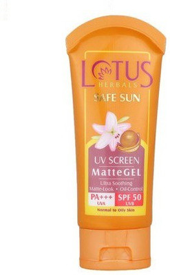 15% OFF on Lotus Safe Sun UV Screen Matte Gel - SPF 50 PA+++(100 g) 15% OFF on Lotus Safe Sun UV Screen Matte Gel - SPF 50 PA+++(100 g)
