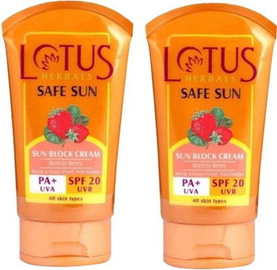 

Lotus Safe Sun Block Cream Pack of 2 - SPF 20 PA++(200 g)