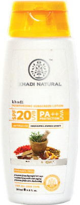 

Khadi Natural Moisturising Sunscreen Lotion - SPF 20 PA++(200 ml)