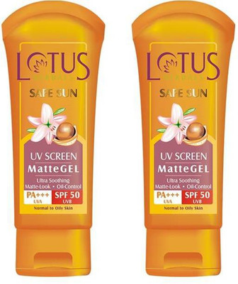 

Lotus Safe Sun UV Screen Matte Gel with ((Pack 2)) ((200g)) - SPF 50 PA+++(200 g)