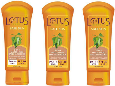

Lotus 3-in-1 Matte Look Daily Sunblock - SPF 40 PA+++(150 g)