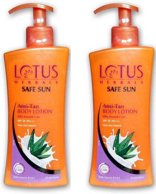 

Lotus Herbals Safe Sun Anti-Tan Body Lotion Silky Smooth Care - SPF 25 PA+++(500 ml)