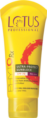 

Lotus PROFESSIONAL PHYTO-RX ULTRA-PROTECT SUNBLOCK SPF-70 PA+++ - SPF 70 PA+++(50 g)